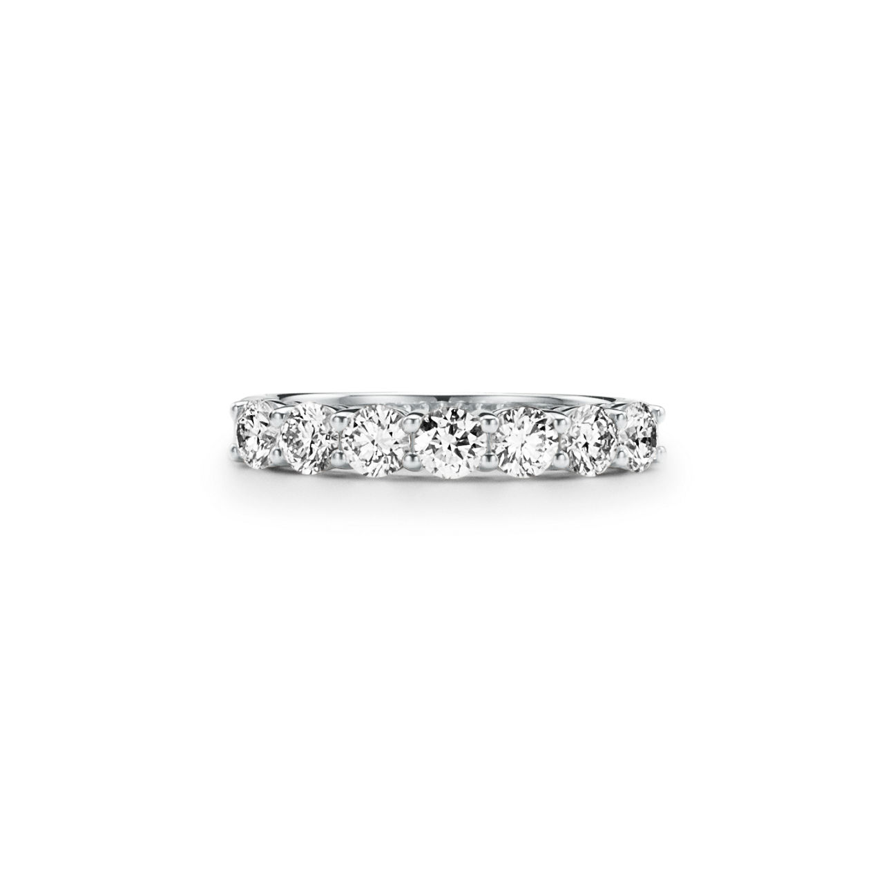 Tiffany Forever:Band Ring in Platinum with a Half-circle of Diamonds, 3.5 mm image number 0