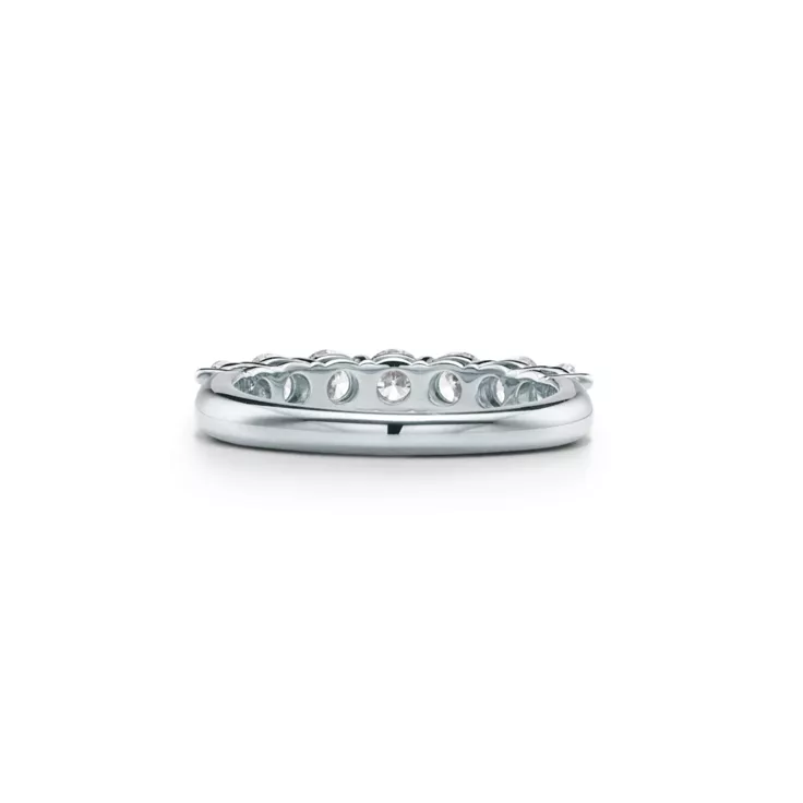 Tiffany Forever:Band Ring in Platinum with a Half-circle of Diamonds, 3.5 mm, 5
