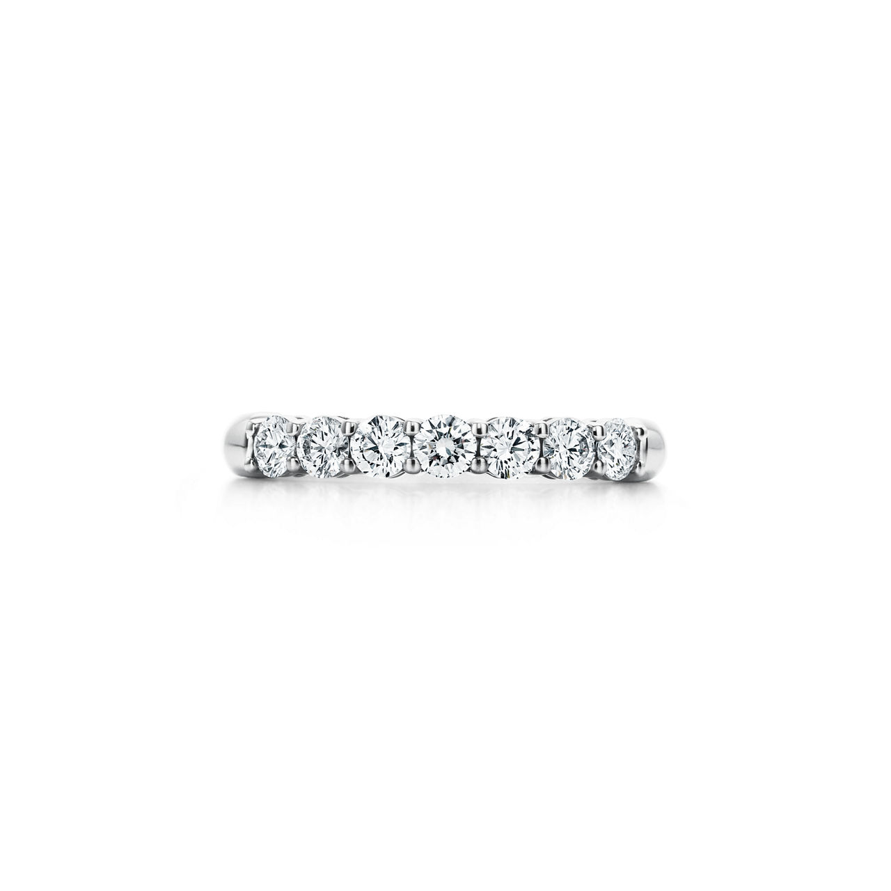 Ehering in Platin mit Halbkreis aus Diamanten, 3 mm breit