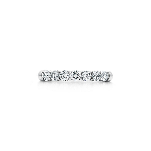 Tiffany Forever:Band Ring in Platinum with a Half-circle of Diamonds, 3 mm Wide