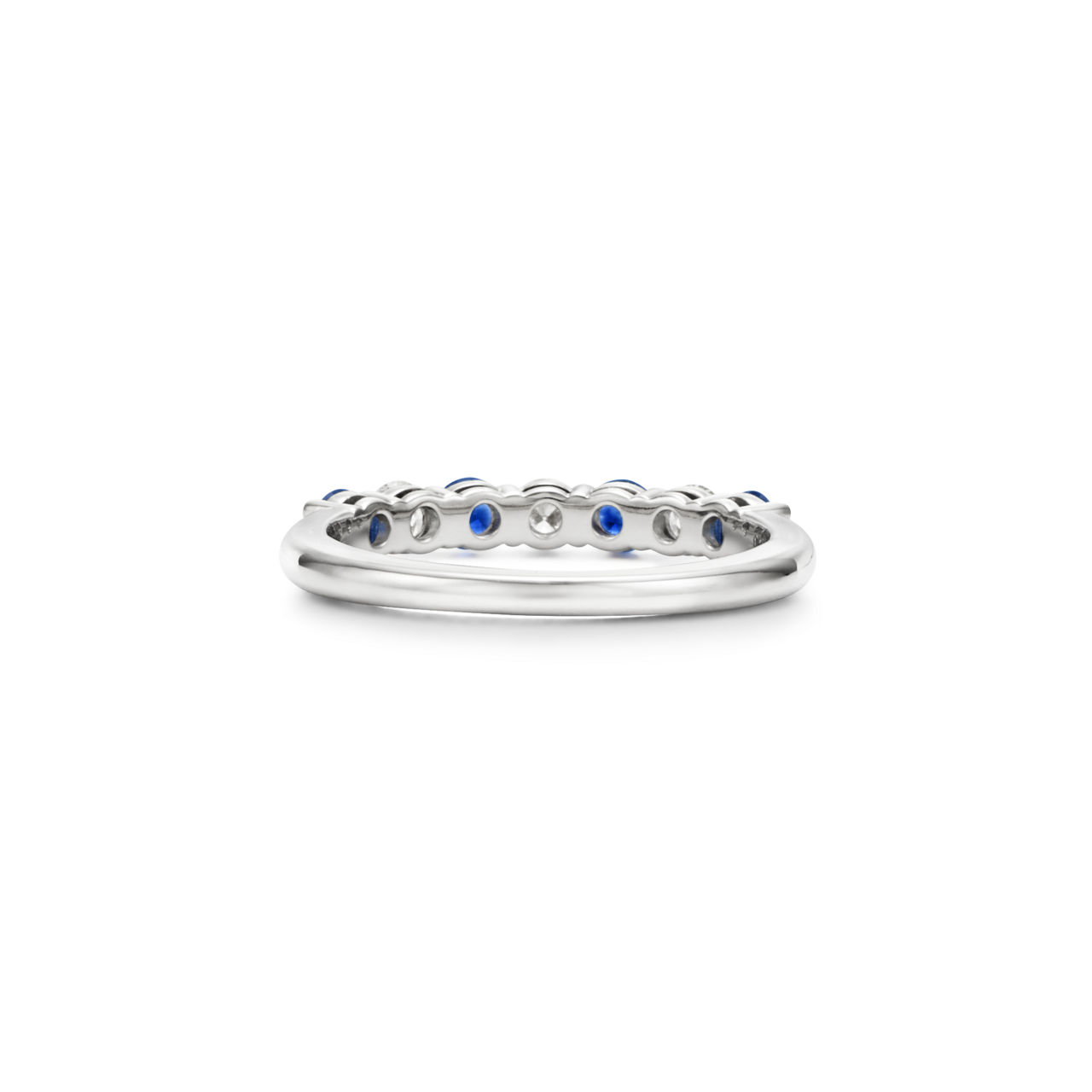 Tiffany Forever:Band Ring in Platinum with a Half-circle of Sapphires & Diamonds image number 3