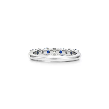 Collezione Tiffany Forever:Fedina in platino con mezzo giro di diamanti e zaffiri, 3
