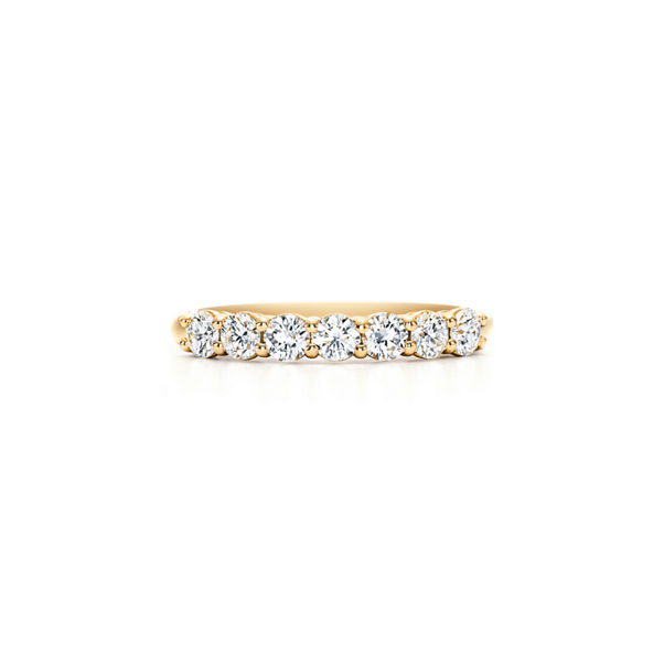 Tiffany Forever:Band Ring in Yellow Gold with a Half-circle of Diamonds, 3 mm