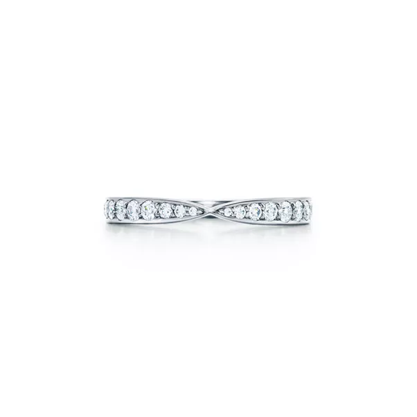 Alianza en platino con diamantes, 1,8 mm