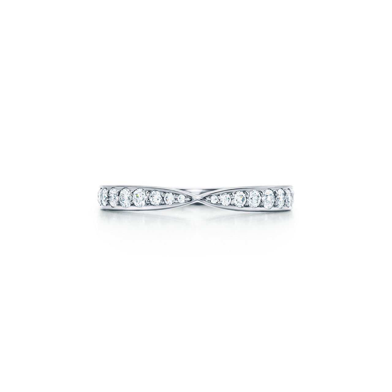 Tiffany Harmony®:Band Ring in Platinum with Diamonds, 1.8 mm image number 0