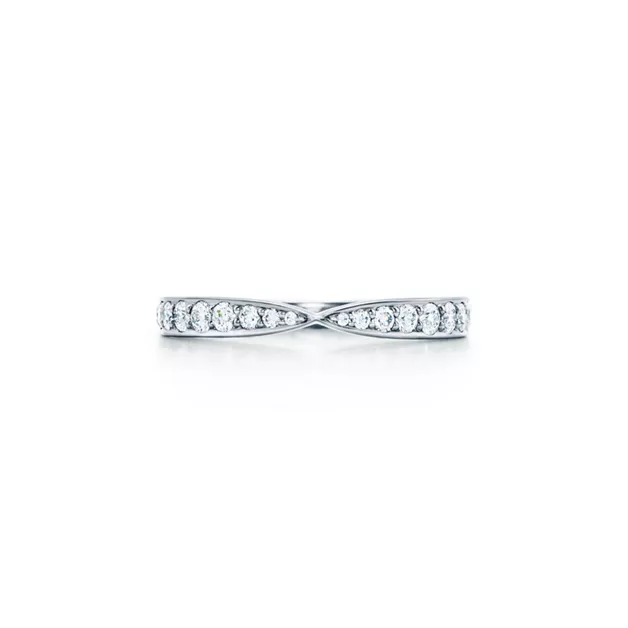 Tiffany Harmony®:Band Ring in Platinum with Diamonds, 1.8 mm image number 0
