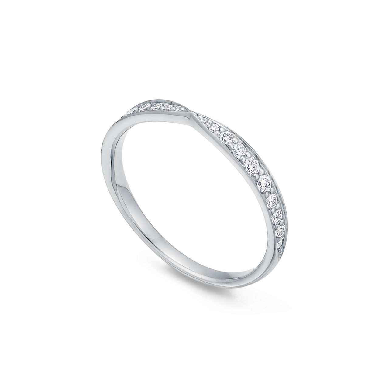 Tiffany Harmony®:Band Ring in Platinum with Diamonds, 1.8 mm image number 3