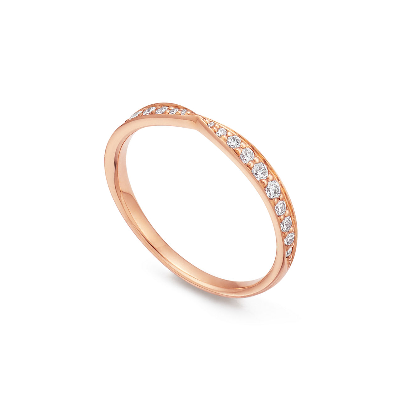 Tiffany Harmony®:Band Ring in Rose Gold with Diamonds, 1.8 mm image number 3