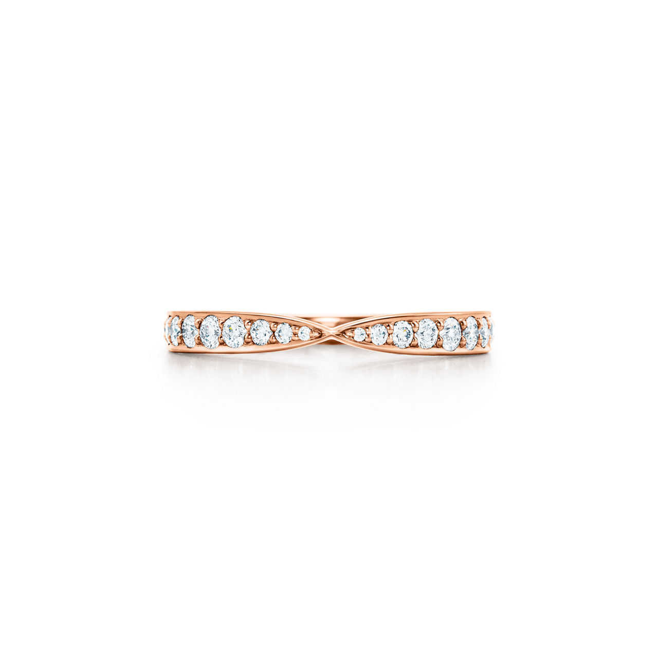 Tiffany Harmony®:Band Ring in Rose Gold with Diamonds, 1.8 mm image number 0