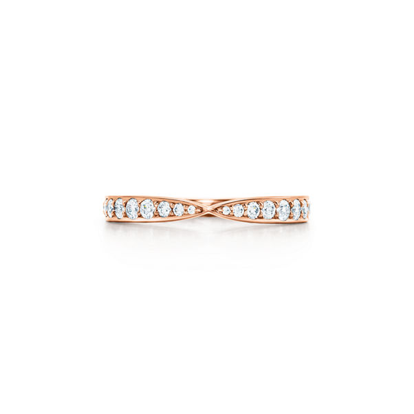 Tiffany Harmony®:Band Ring in Rose Gold with Diamonds, 1.8 mm