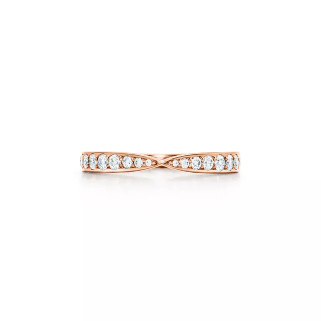 Tiffany Harmony®:Band Ring in Rose Gold with Diamonds, 1.8 mm image number 0