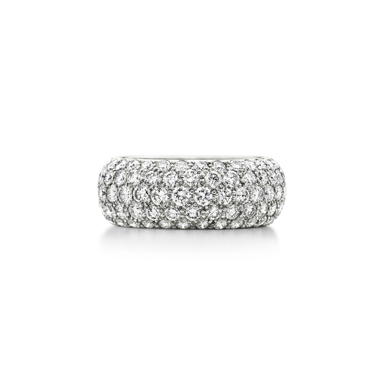 Band Ring in Platinum with Diamonds