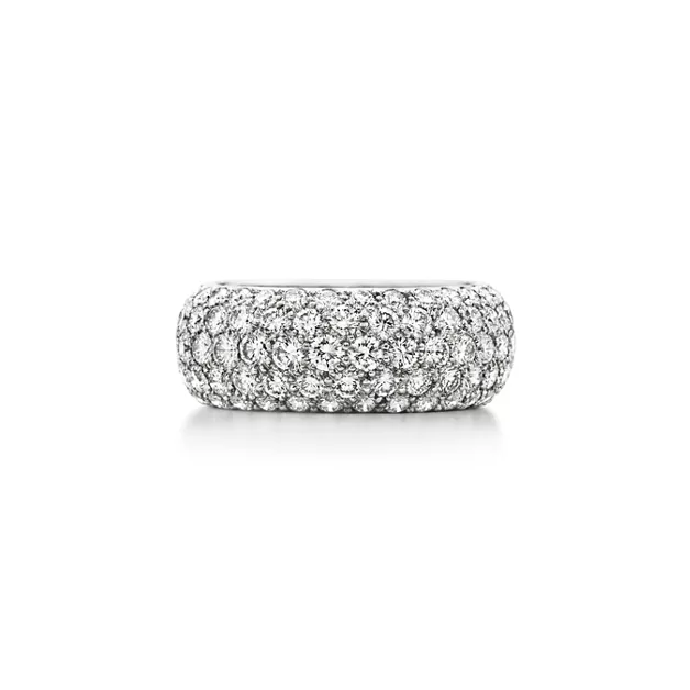 Tiffany Soleste®:Band Ring in Platinum with Diamonds image number 0