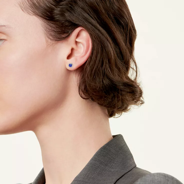 Tiffany Soleste:Earrings in Platinum with Tanzanites and Diamonds, 1