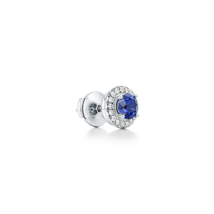 Tiffany Soleste:Sapphire and Diamond Earrings  image number 2