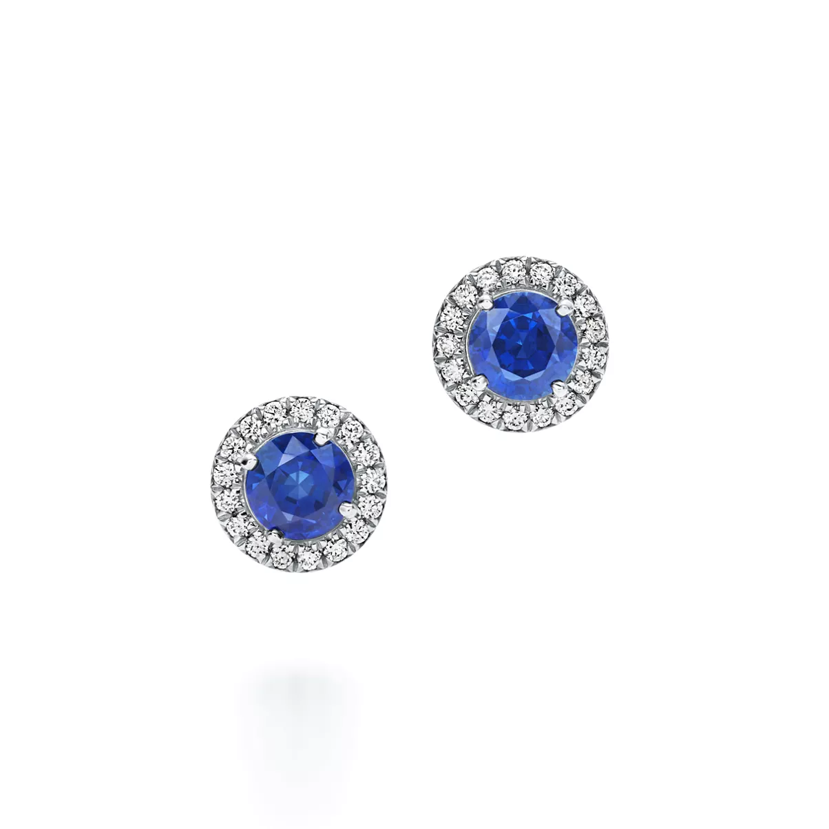 Earrings   in Platinum with Sapphires and Diamonds