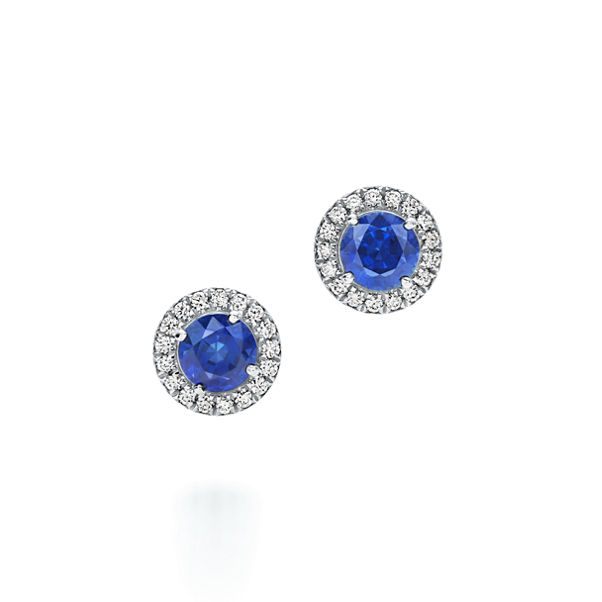 Tiffany Soleste:Sapphire and Diamond Earrings 