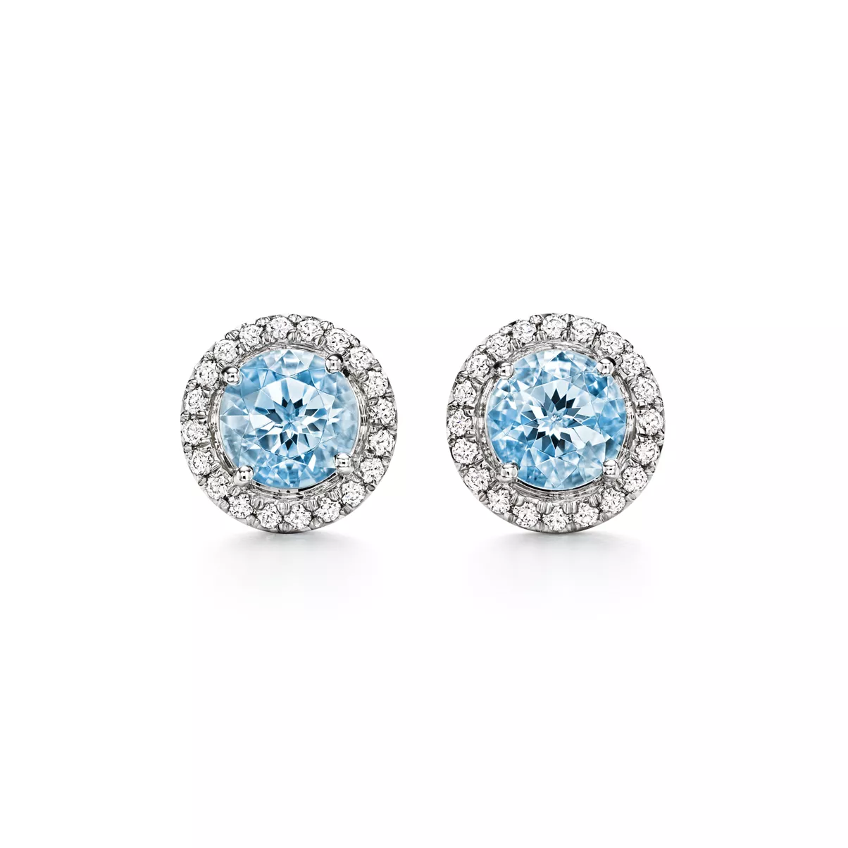 Earrings in Platinum with Aquamarines and Diamonds