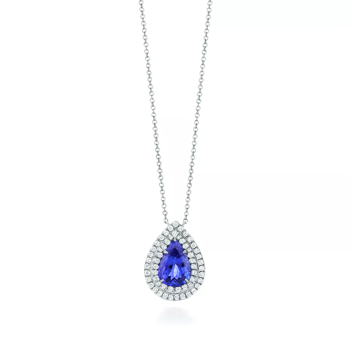 Pendant in Platinum with a Tanzanite and Diamonds