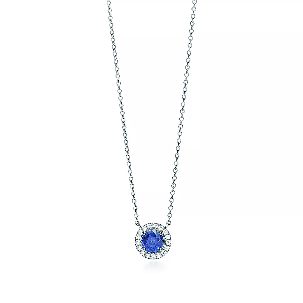 Tiffany Soleste Pendant w/Chain 플래티늄 블루 사파이어 One Scale