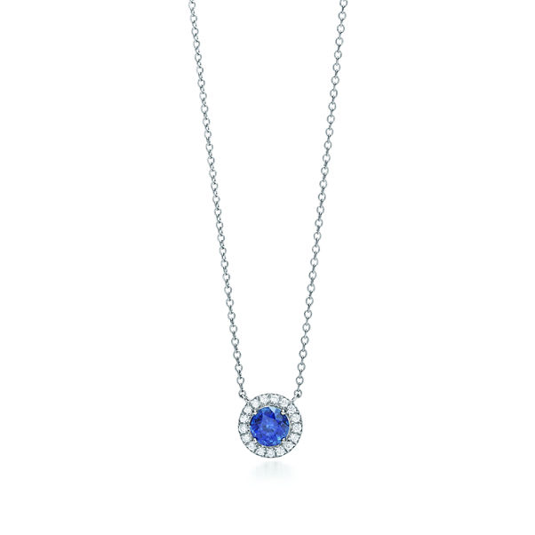 Tiffany Soleste:Sapphire and Diamond Pendant   