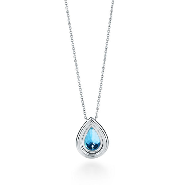 Tiffany Soleste:Aquamarine and Diamond Pendant   