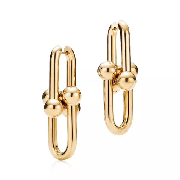 Extra Large Link Earrings in Yellow Gold