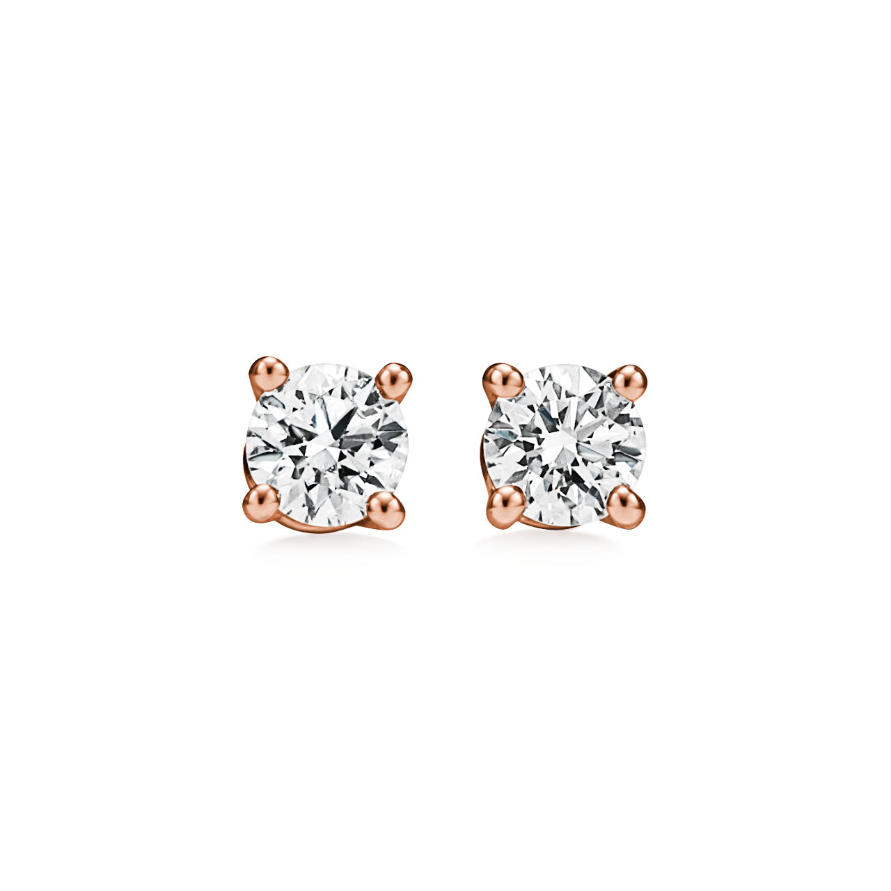 Tiffany Solitaire: Diamond Stud Earrings in Rose Gold image number 0