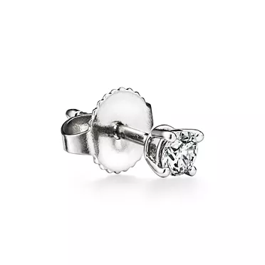 Tiffany Solitaire: Diamond Stud Earrings in Platinum, 2