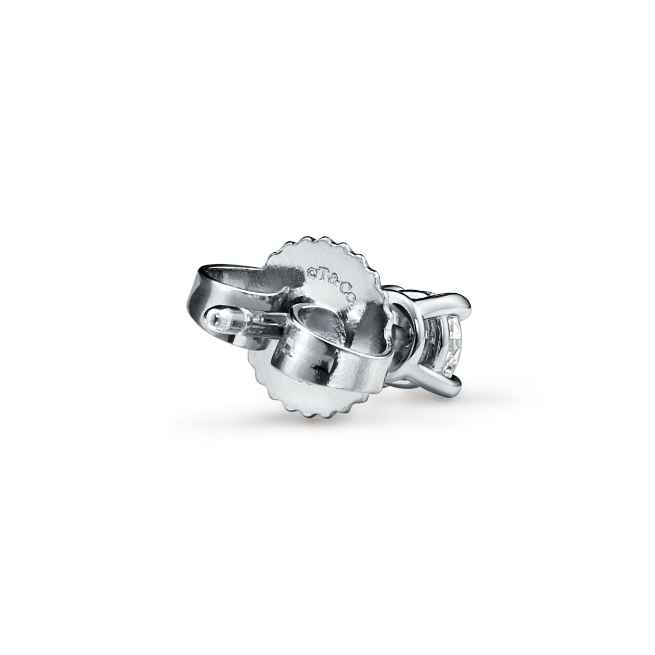 Tiffany Solitaire: Diamond Stud Earrings in Platinum image number 3