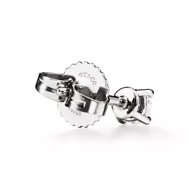Tiffany Solitaire: Diamond Stud Earrings in Platinum, 3