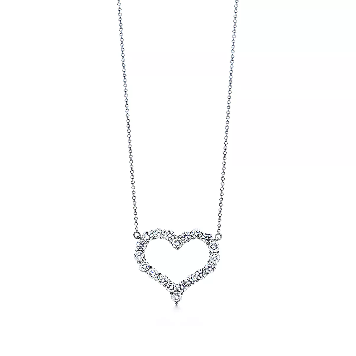 Tiffany Hearts Pendant w/Chain 플래티늄 다이아몬드 One Scale