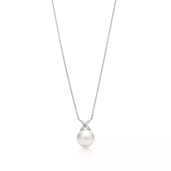  colgante de perlas y diamantes 