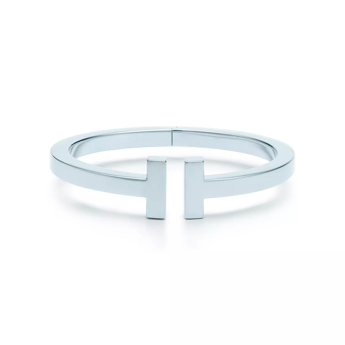 Square Armreif in Wei&szlig;gold