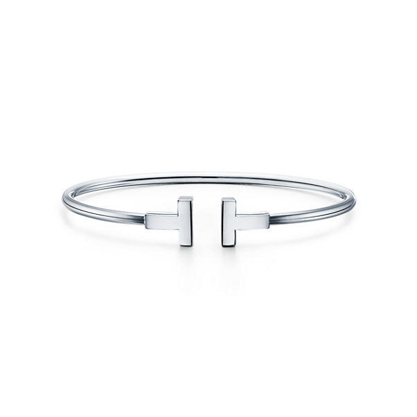 Tiffany T:Wire Bracelet in White Gold