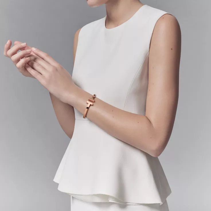 Tiffany T:Square Bracelet in Rose Gold, 1