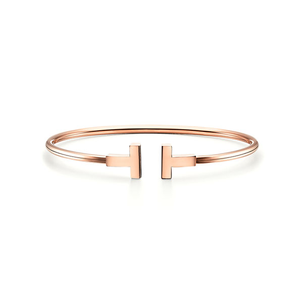 Tiffany T:Wire Bracelet in Rose Gold