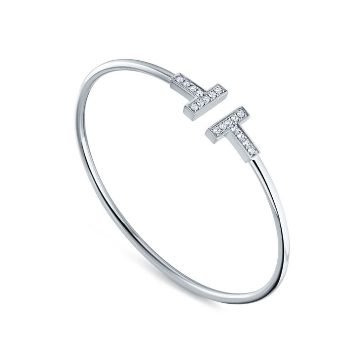 Collezione T by Tiffany:Bracciale Wire con diamanti in oro bianco numero immagine 4