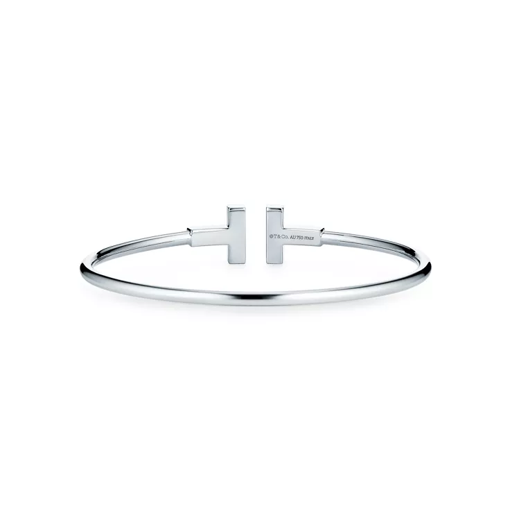 Tiffany T:Diamond Wire Bracelet in White Gold, 5