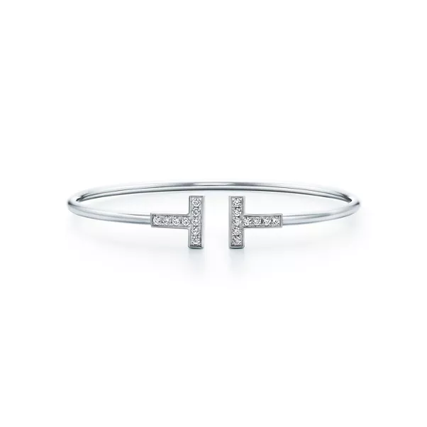 Bracelet Wire orné de diamants en or blanc 18 carats