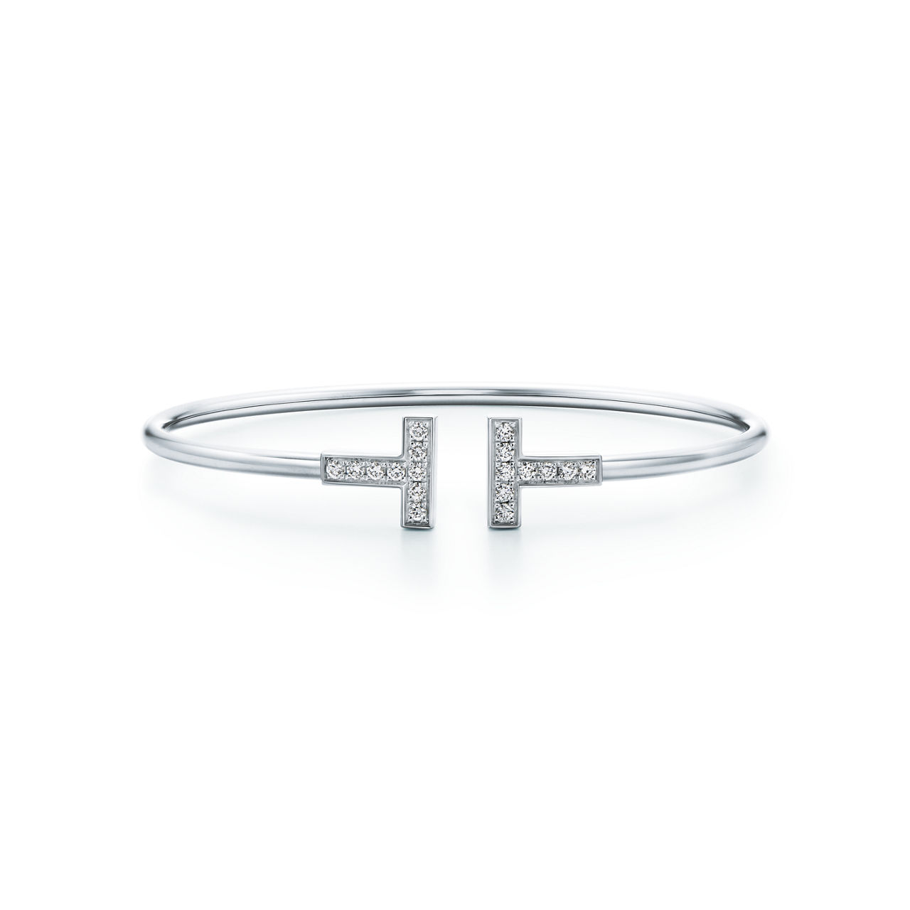 Tiffany T:Diamond Wire Bracelet in White Gold image number 0