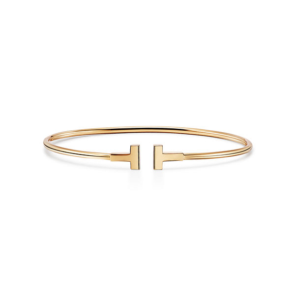 Tiffany T:Schmaler Wire Armreif in Gelbgold