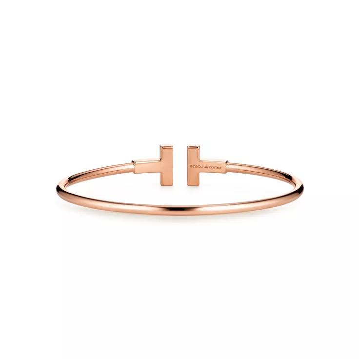 Tiffany T:Diamond Wire Bracelet in Rose Gold, 4