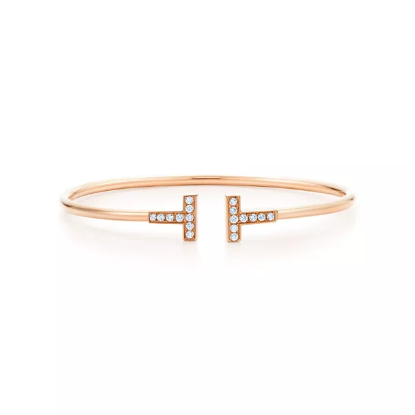 Diamond Wire Bracelet in Rose Gold