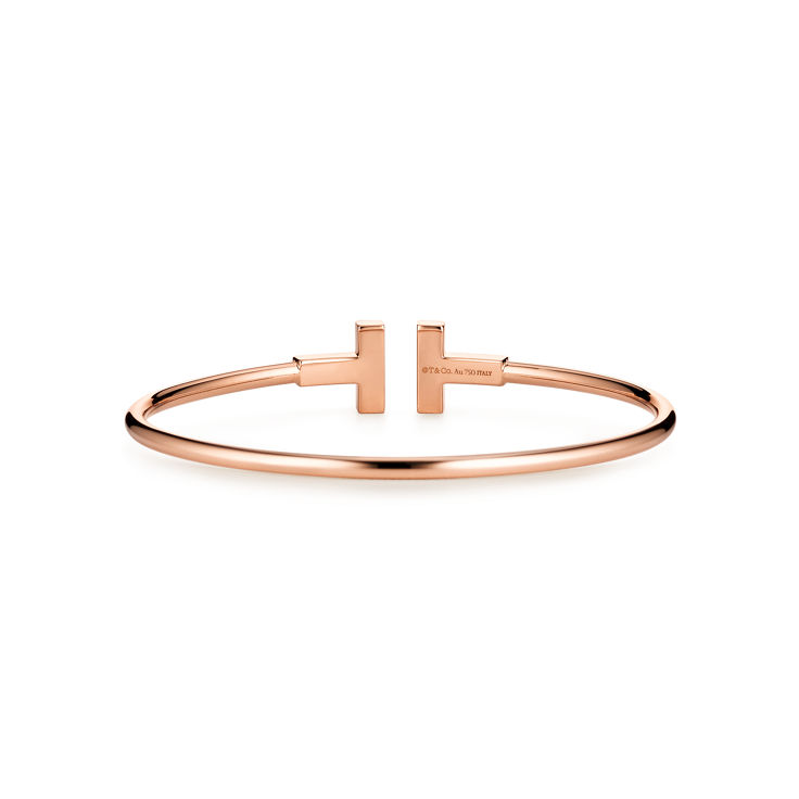 Tiffany T:Diamond Wire Bracelet in Rose Gold image number 4