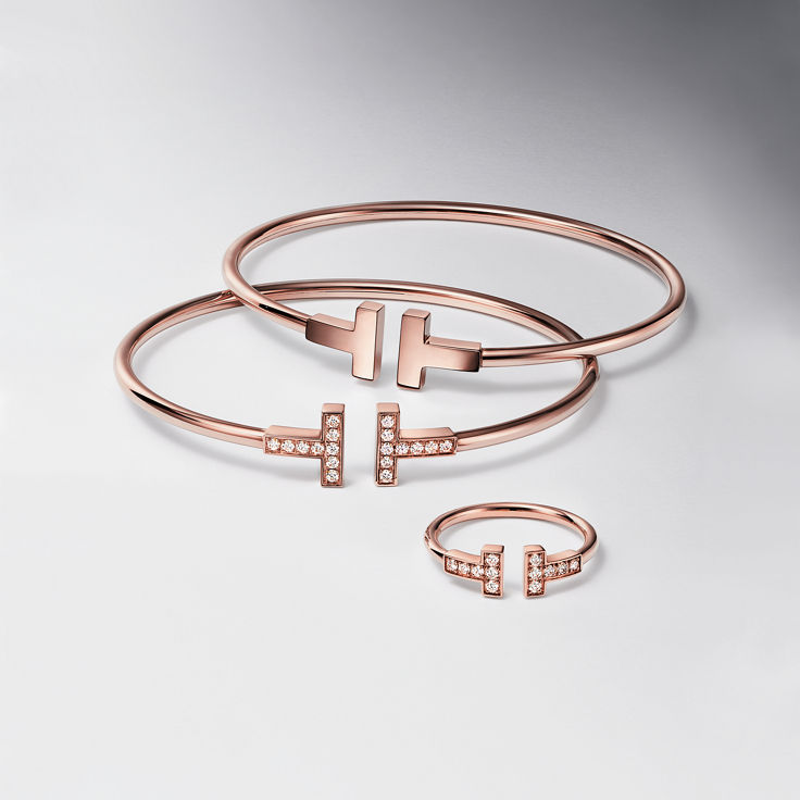 Tiffany T:Wire Armreif mit Diamanten in Roségold Bildnummer 5