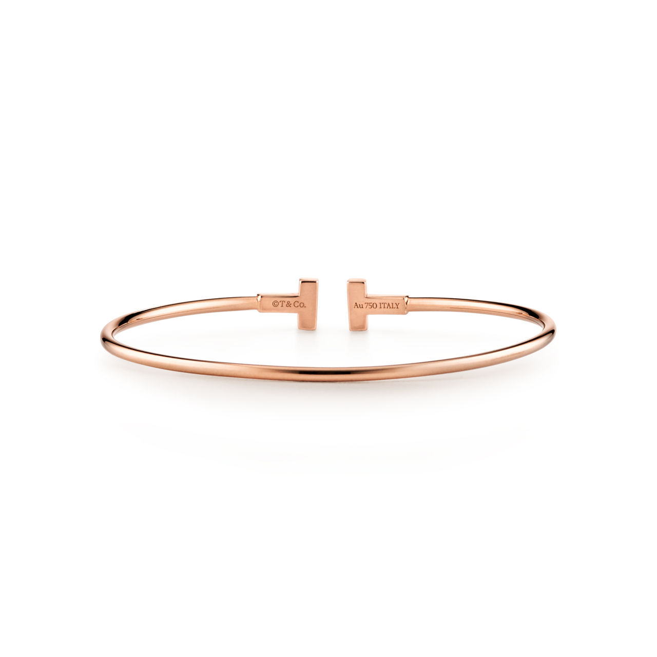 Tiffany T:Narrow Wire Bracelet in Rose Gold image number 2