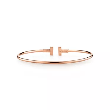 Tiffany T:Narrow Wire Bracelet in Rose Gold, 2