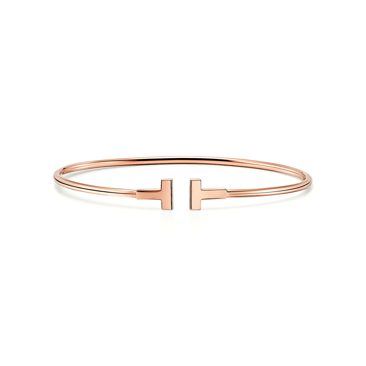 Narrow Wire Bracelet in Rose Gold