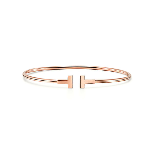 Tiffany T:Schmaler Wire Armreif in Roségold